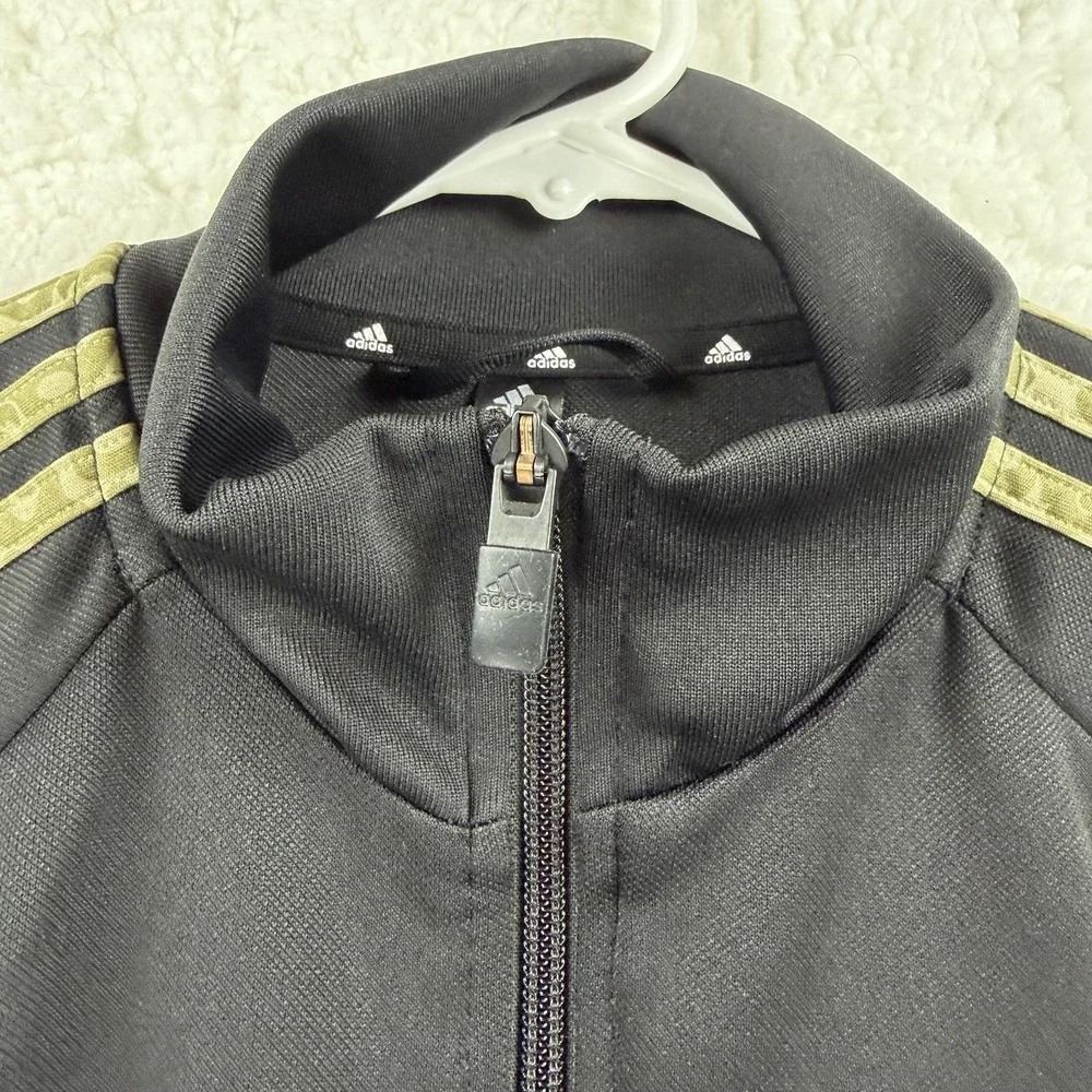 Adidas‎ Track Jacket Mens Small Black Animal Print AEROREADY Full Zip Soccer